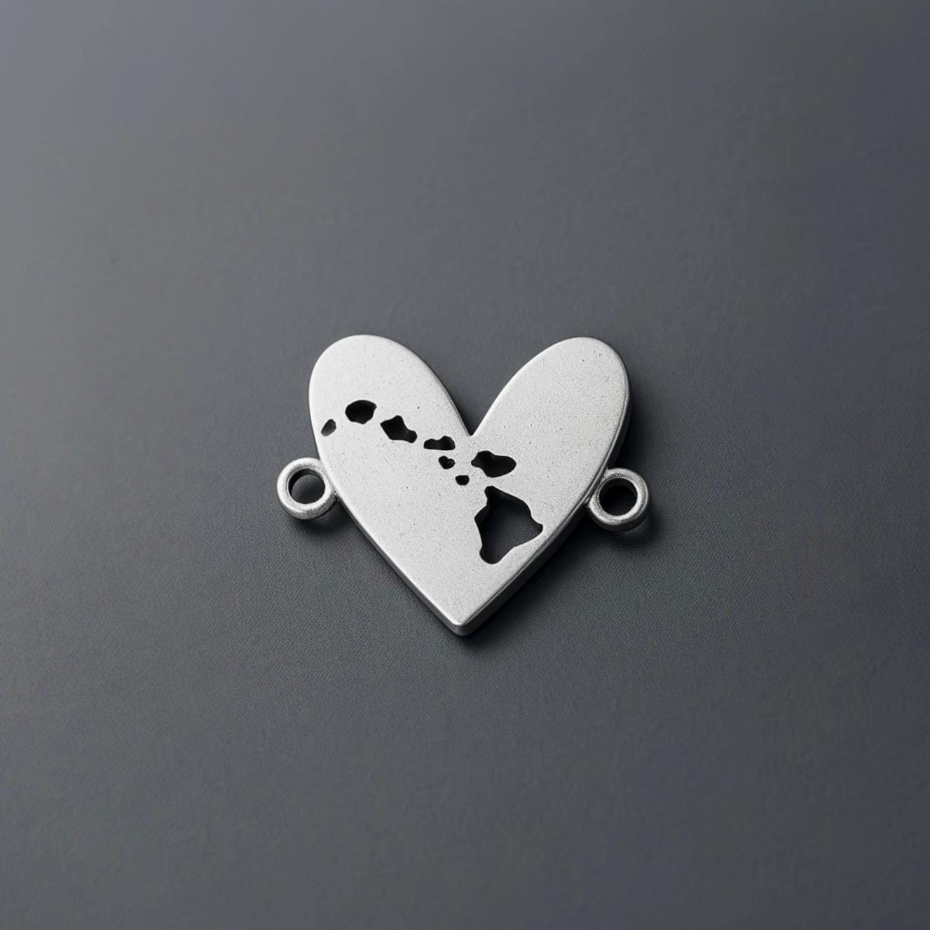 Hawaii Love Heart Silhouette Sterling Silver Connector Charm or Bracelet – Permanent Jewelry