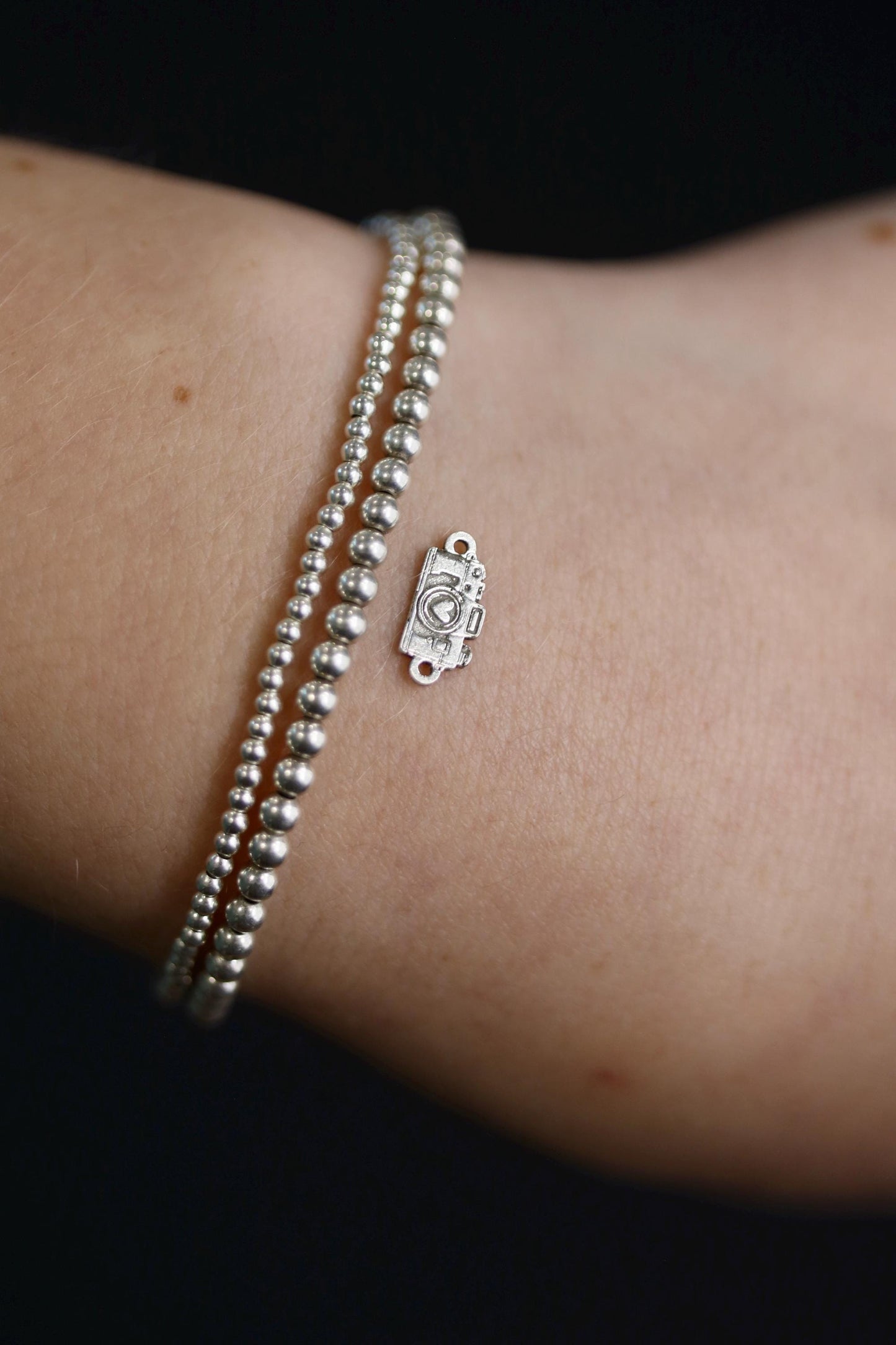 Camera Connector Charm Sterling Silver Photography Jewelry Supplies Hobby Pendant Link