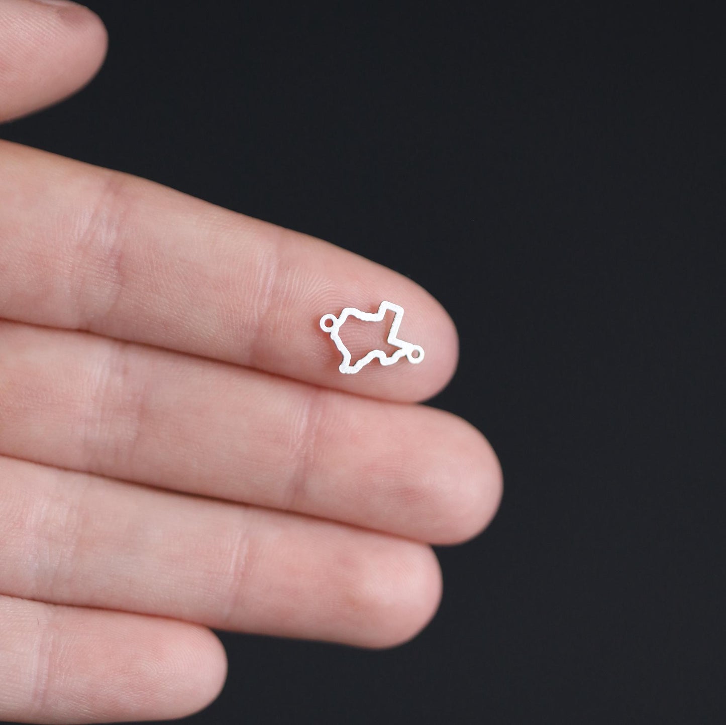 Texas Cutout Connector Charm State Pride Jewelry Supplies Sterling Silver Findings