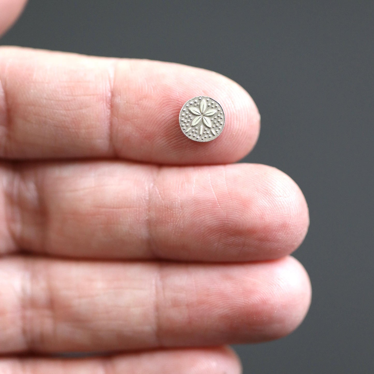 Sand Dollar Charm Sterling Silver Solderable Jewelry Embellishment Ocean Accent Component