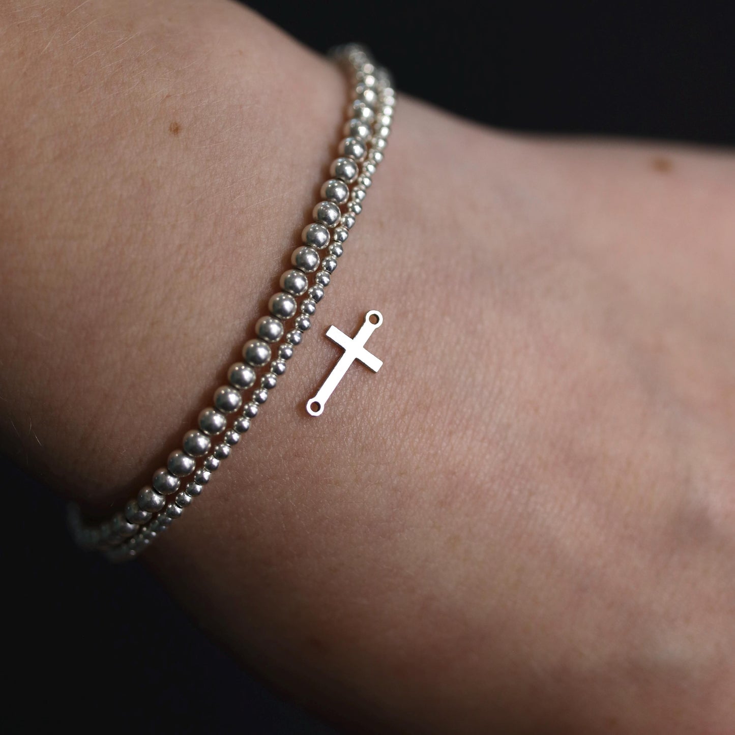 Sterling Silver Cross Connector Charm • Christian Jewelry Supplies • Small Religious Necklace Charm • Sterling Silver Findings
