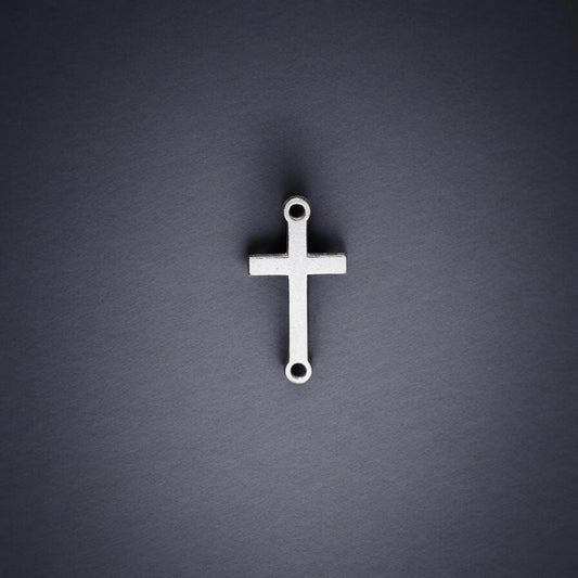 Sterling Silver Cross Connector Charm • Christian Jewelry Supplies • Small Religious Necklace Charm • Sterling Silver Findings