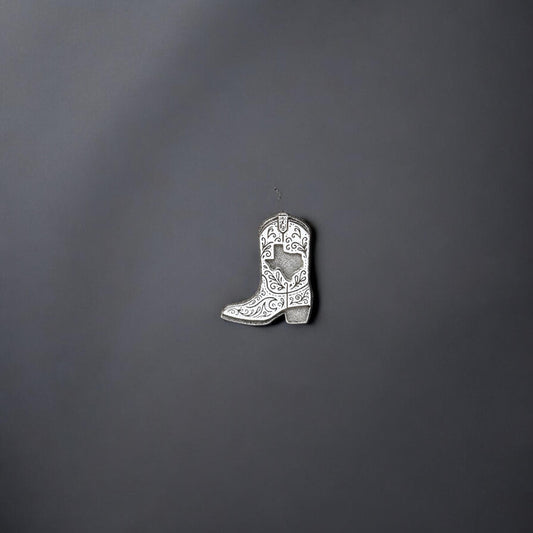 Sterling Silver Texas Cowboy Boot Accent Charm • Solderable Jewelry Embellishment • Western Accent Component • Sterling Silver Findings