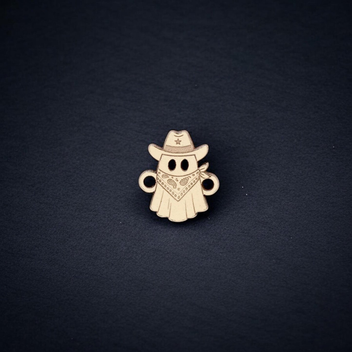 Sheriff Cowboy Ghost Connector Charm Halloween Jewelry Supplies Spooky Pendant Link Sterling Silver or 14k Gold Filled