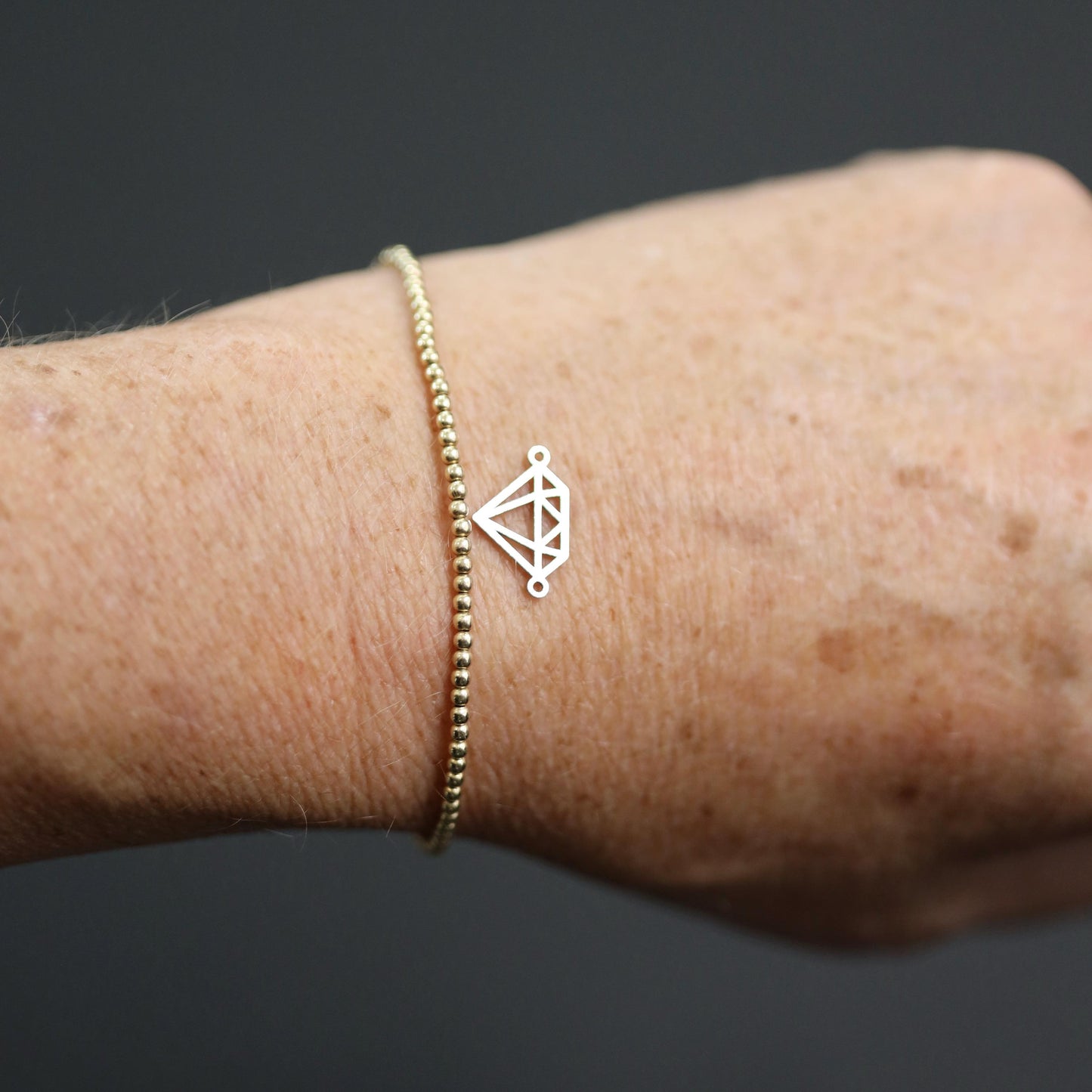 Sterling Silver Diamond Cutout Connector Charm • Geometric Pendant Link • Modern Jewelry Supplies • Sterling Silver Findings