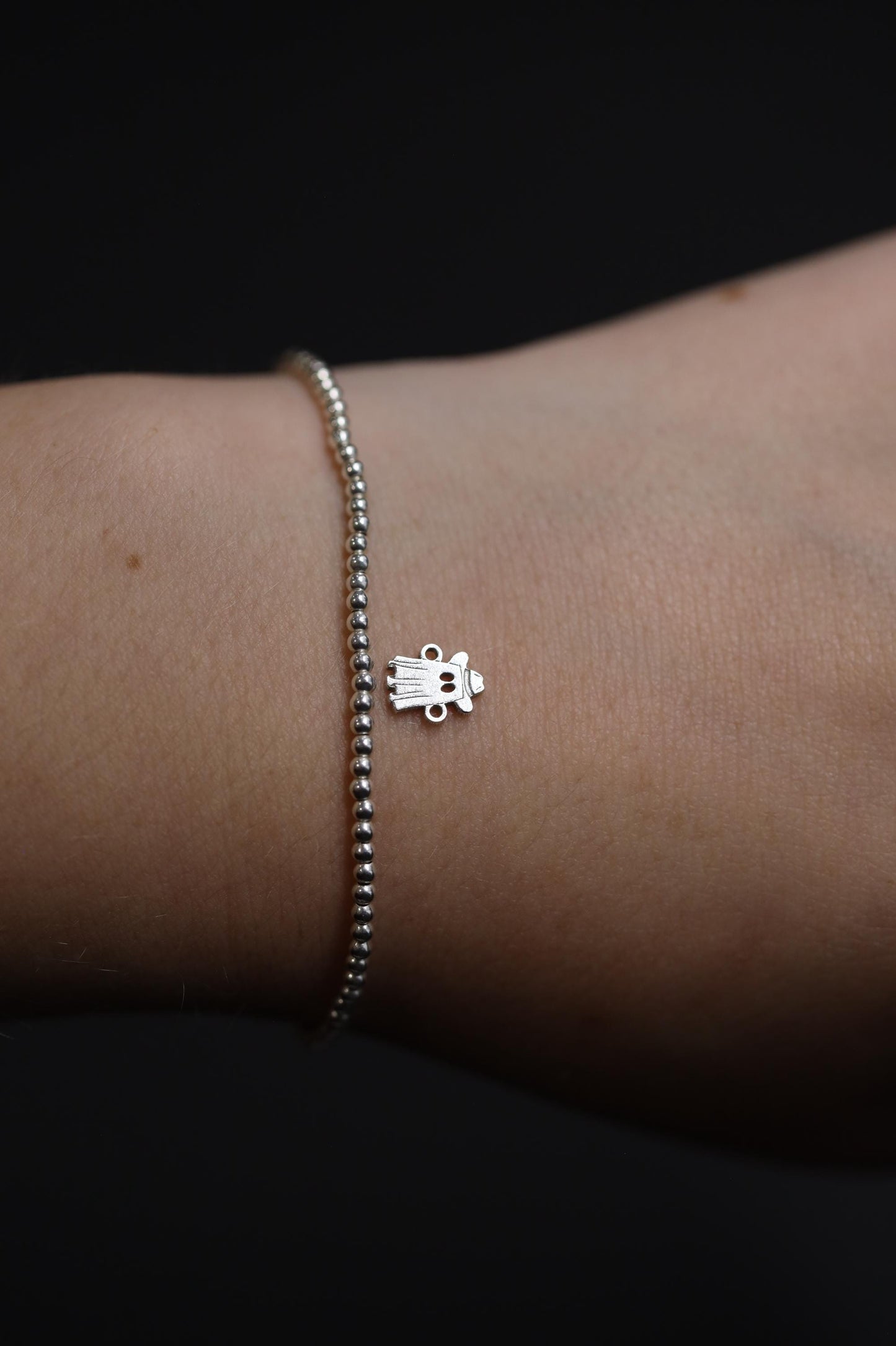 Sterling Silver Ghost Cowboy Charm Bracelet Connector Jewelry Making Western Jewelry Country Style Halloween Accessory Metal Finding