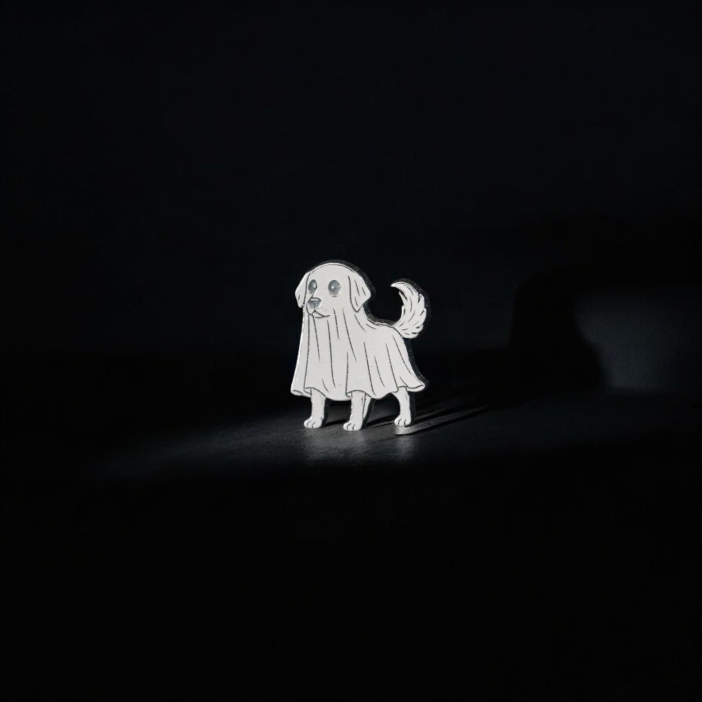 Sterling Silver Ghost Dog Accent Charm • Solderable Embellishment • Halloween Jewelry Supply • Spooky DIY Detail