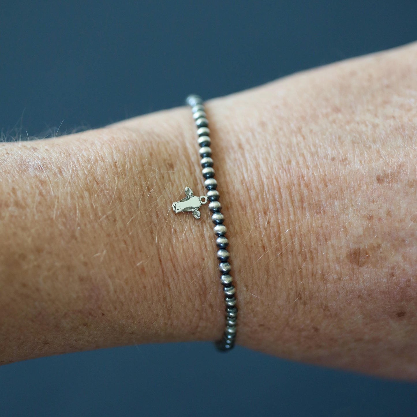 Sterling Silver Cow Face Dangle Charm • Farm Animal Jewelry Supply • Country Western Charm • DIY Necklace or Bracelet