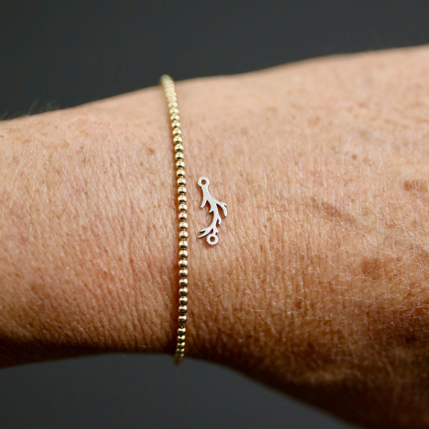 14k Gold Filled Deer Antler Connector Charm • Rustic Jewelry Supplies • Nature Pendant Link • Gold Filled Findings