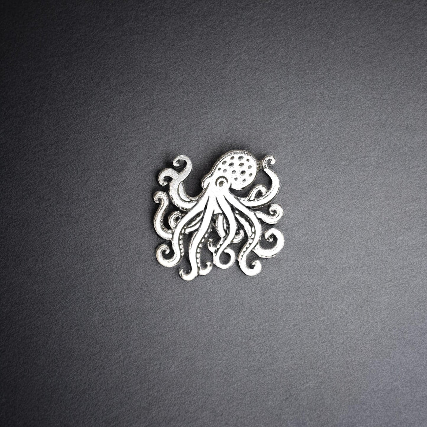 Sterling Silver Octopus Accent Charm • Solderable Jewelry Embellishment • Ocean Accent Component • Sterling Silver Findings