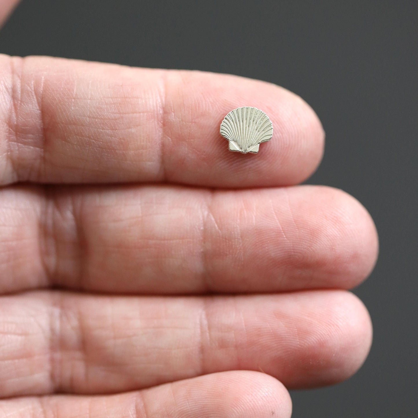 Sterling Silver Seashell Accent Charm Solderable Jewelry Embellishment Ocean Accent Component Sterling Silver Findings