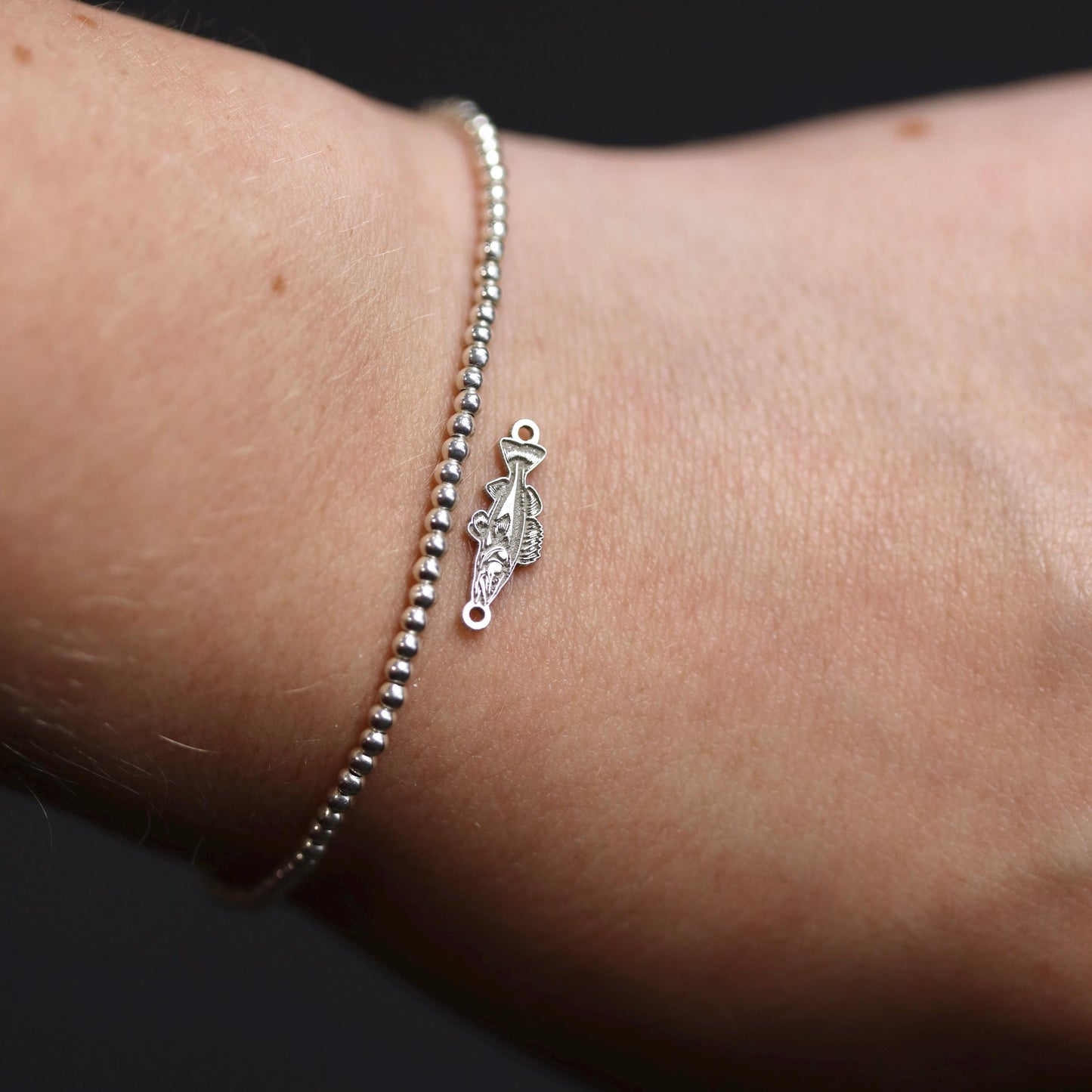 Sterling Silver Walleye Fish Connector • Fishing Jewelry Supplies • Fish Pendant Link Charm • Sterling Silver Findings