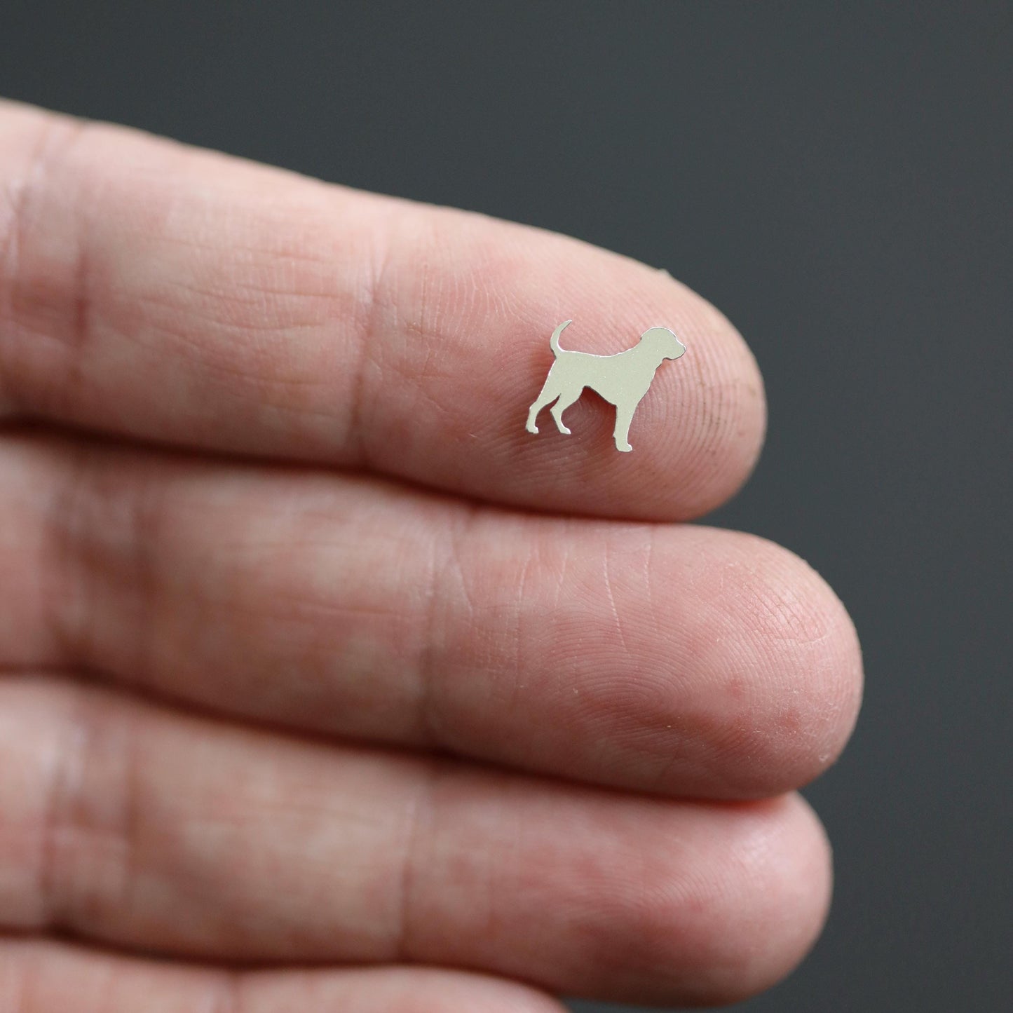 Dog Silhouette Accent Charm Solderable Jewelry Embellishment Pet Accent Component Sterling Silver Findings