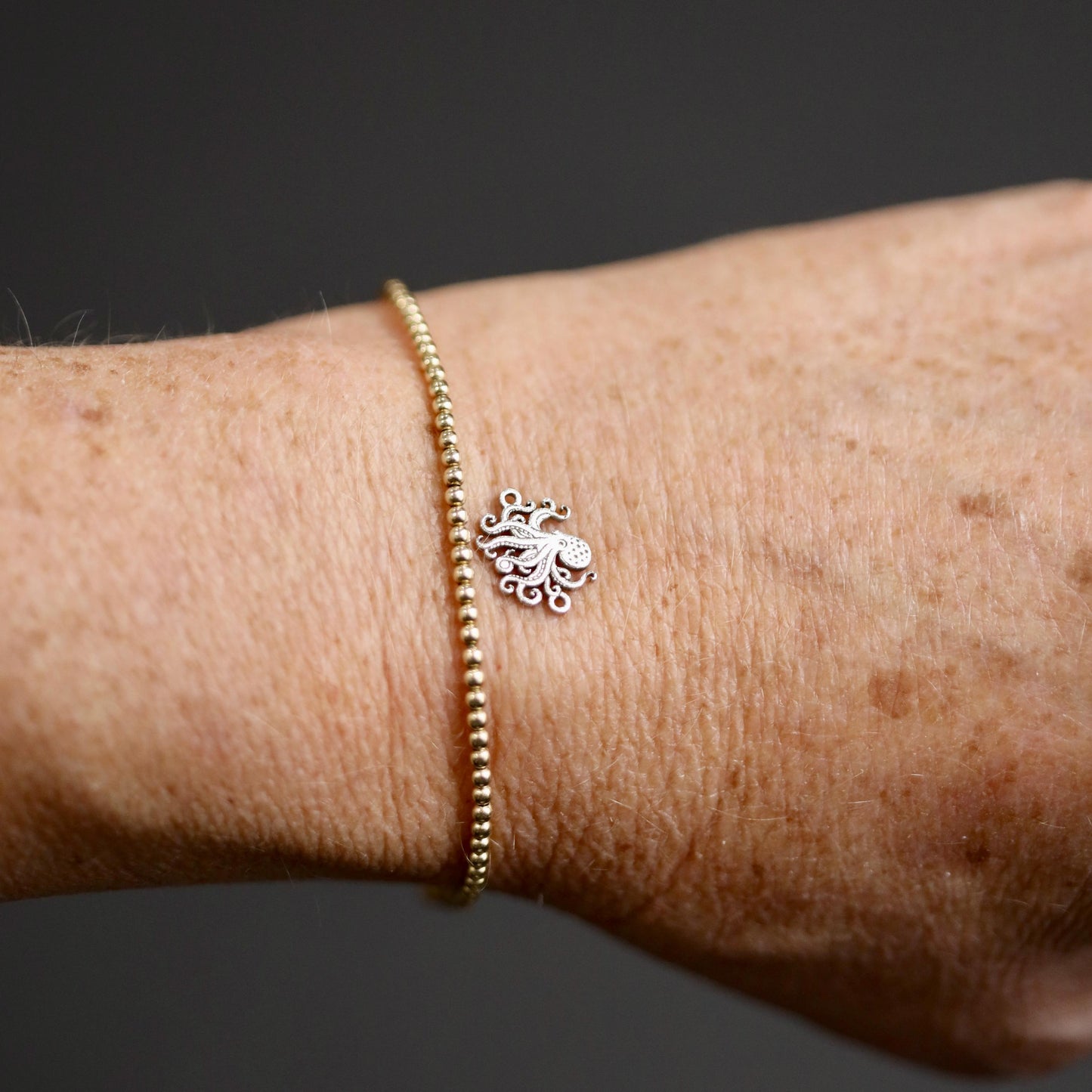 Sterling Silver Octopus Connector Charm • Nautical Sea Life Jewelry Link • Ocean Beach Connector for Bracelets and Necklaces