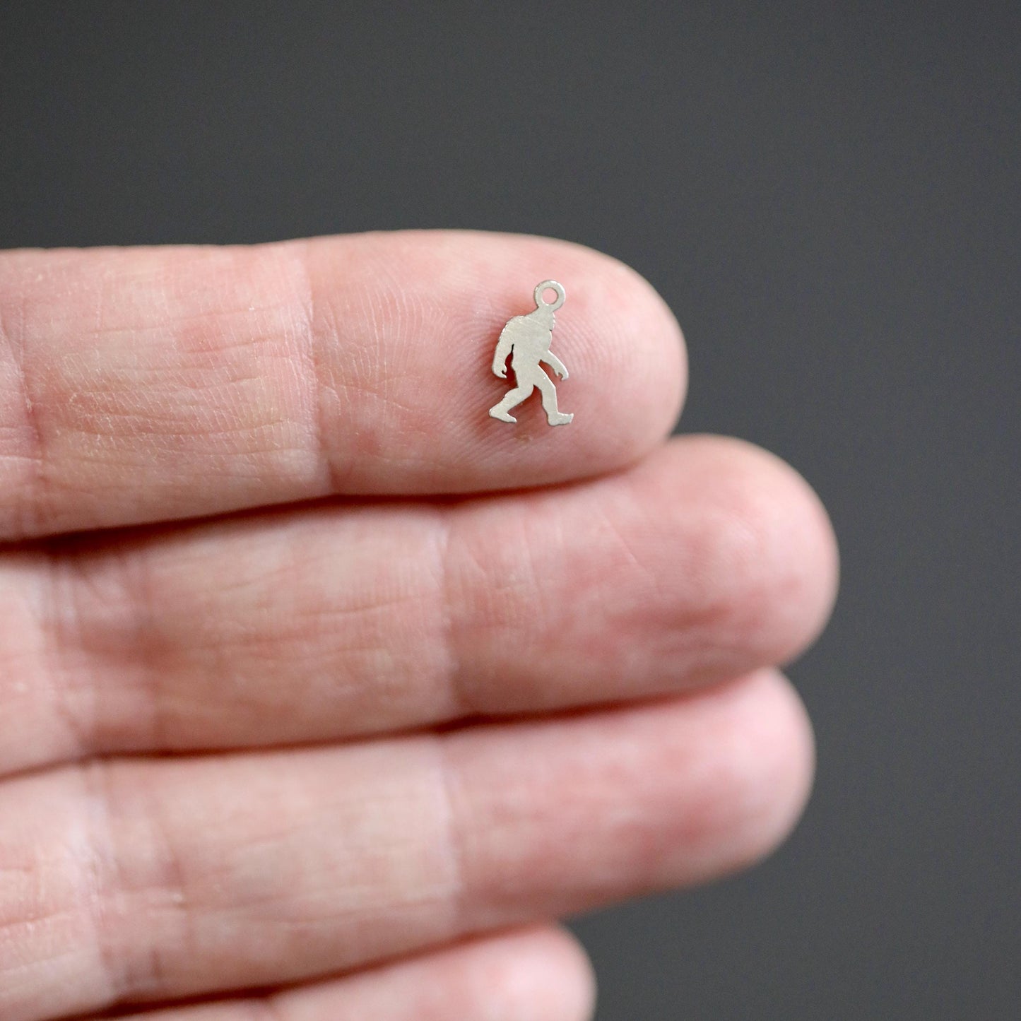 Sterling Silver Bigfoot Sasquatch Dangle Charm • Cryptid Jewelry Component • Forest Adventure Pendant for Necklaces and Bracelets