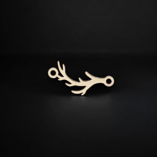14k Gold Filled Deer Antler Connector Charm • Rustic Jewelry Supplies • Nature Pendant Link • Gold Filled Findings