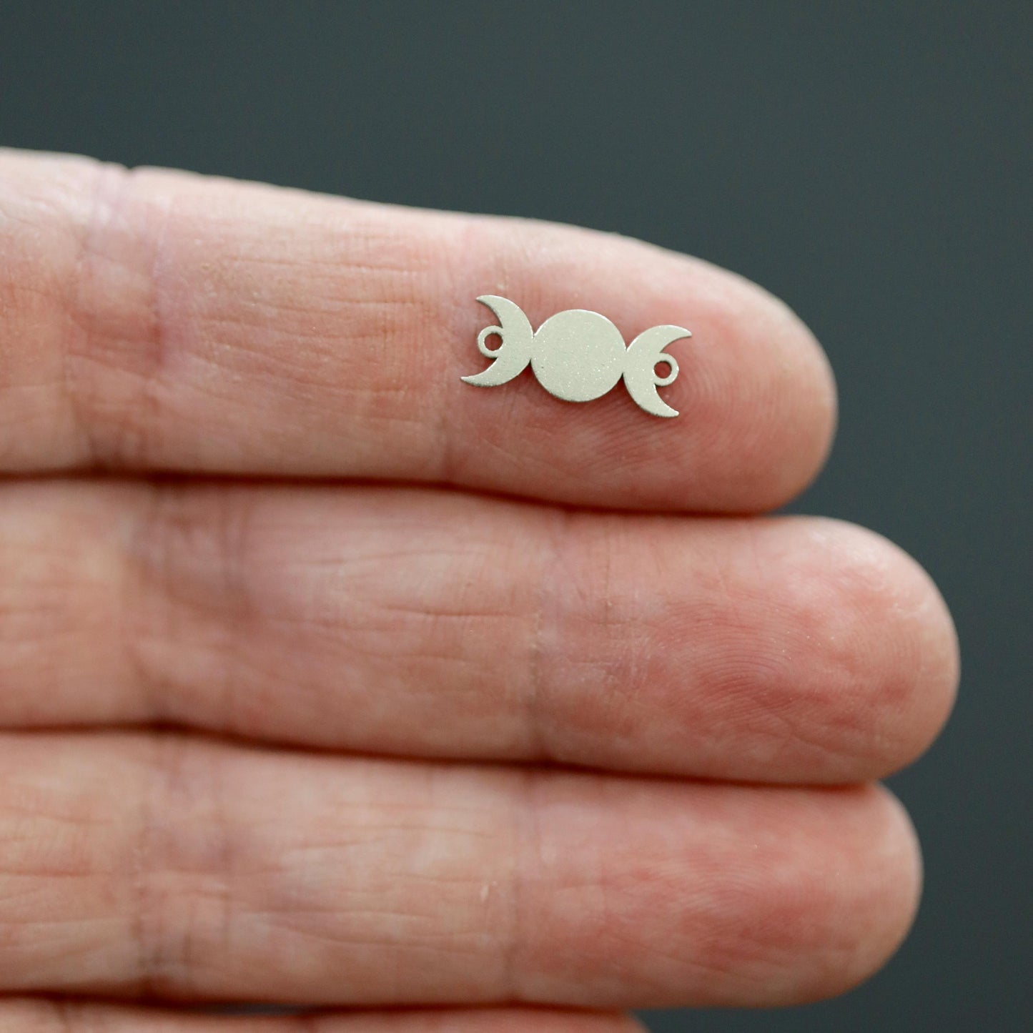 Sterling Silver 3 Moon Connector Charm • Triple Moon Charm • Boho Lunar Jewelry Supply • Celestial DIY Jewelry