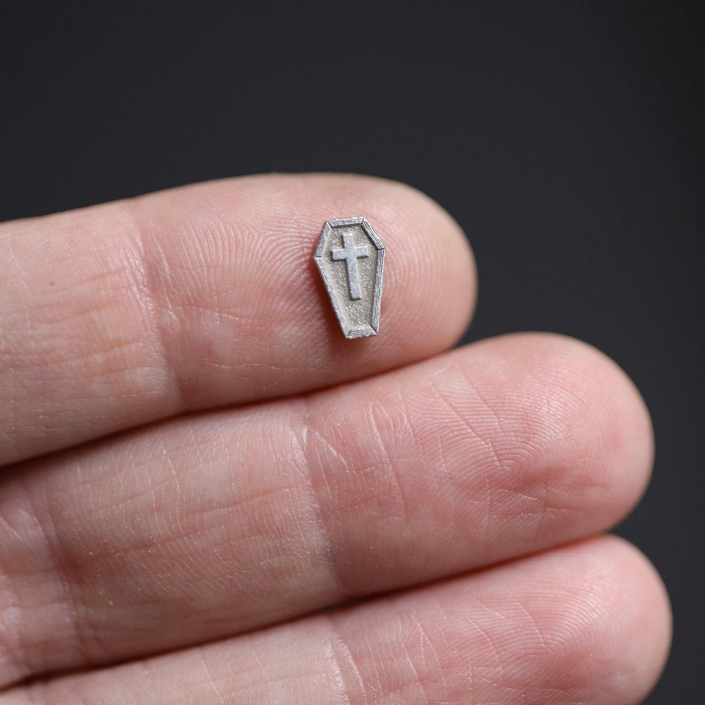 Sterling Silver Coffin Accent Charm • Solderable Embellishment • Halloween Jewelry Making • Gothic Horror Charm • Spooky Jewelry Supply