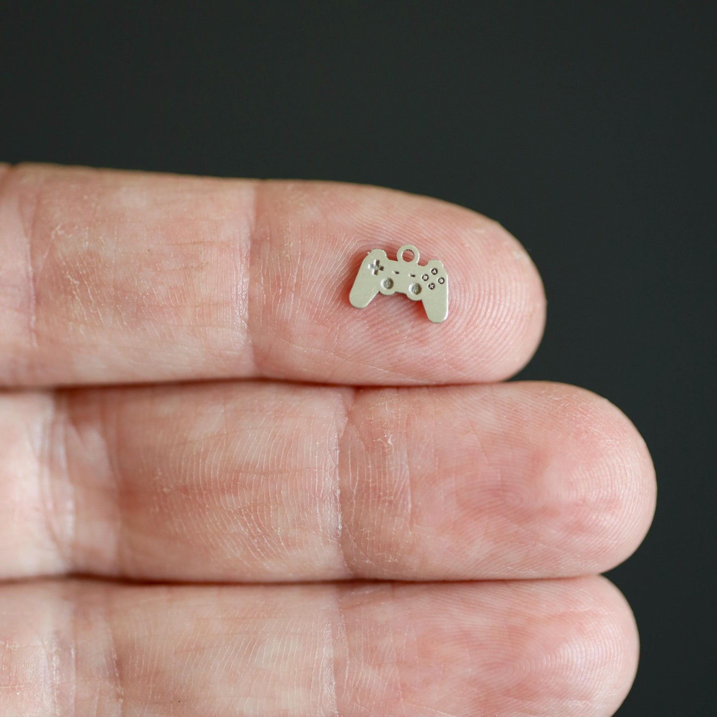 Sterling Silver Video Game Controller Dangle Charm • Gamer Jewelry Supply • Geeky DIY Charm • Fun Necklace or Bracelet Connector