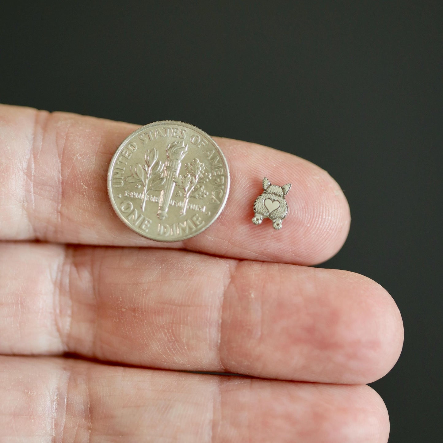 Sterling Silver Corgi Butt Accent Charm • Solderable Embellishment • Dog Jewelry Supply • Pet DIY Jewelry