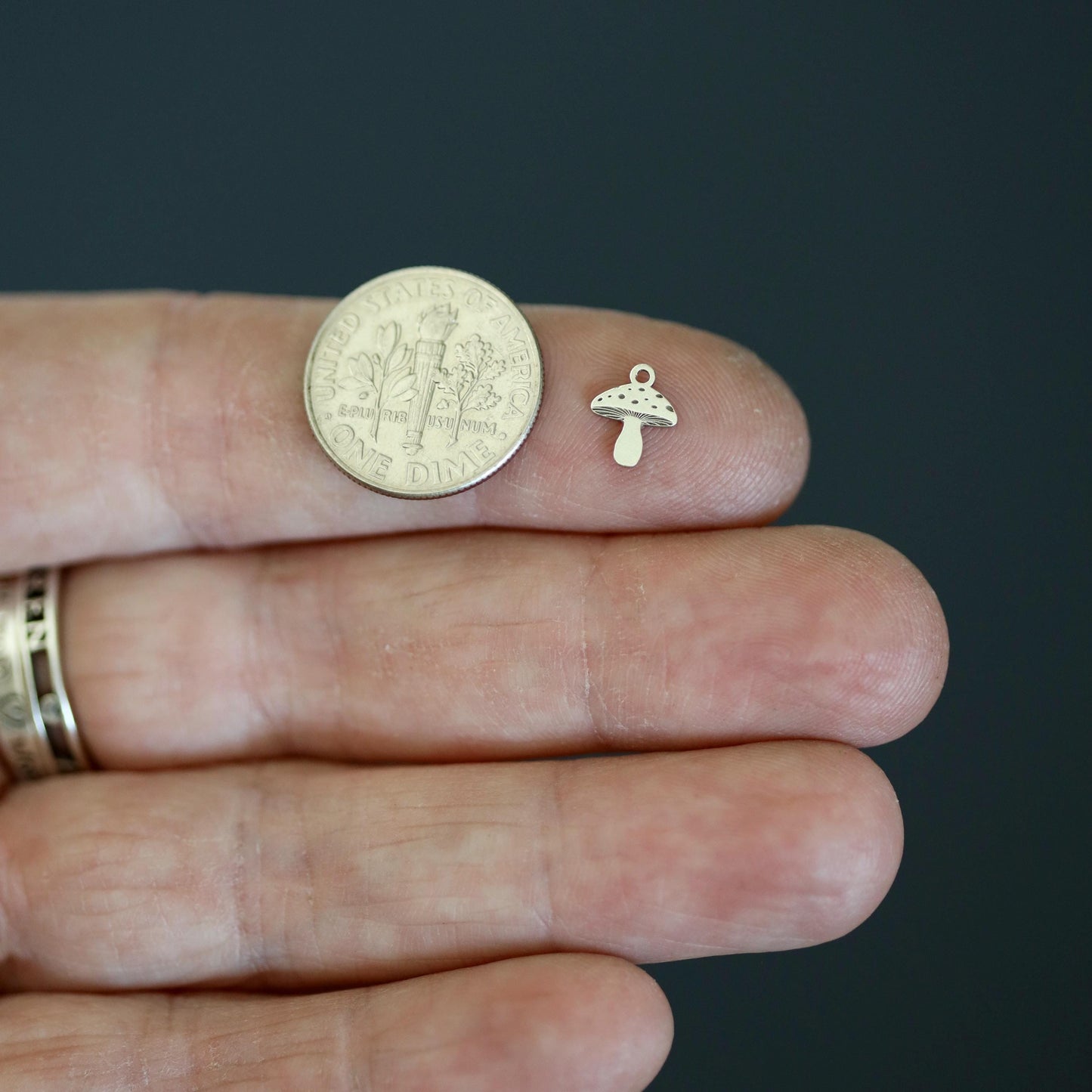 Sterling Silver Mushroom Dangle Charm • Nature Jewelry Supply • Woodland Charm • DIY Necklace or Bracelet