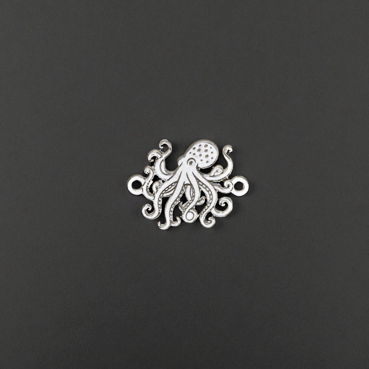Sterling Silver Octopus Connector Charm • Nautical Sea Life Jewelry Link • Ocean Beach Connector for Bracelets and Necklaces