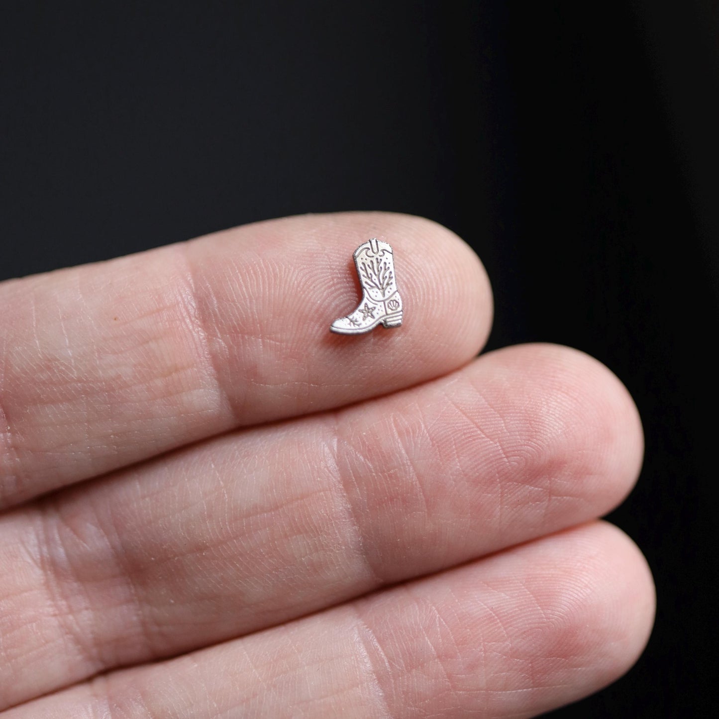 Coastal Cowgirl Boot #2 Accent Charm Sterling Silver Solderable Embellishment for Western Jewelry Designs
