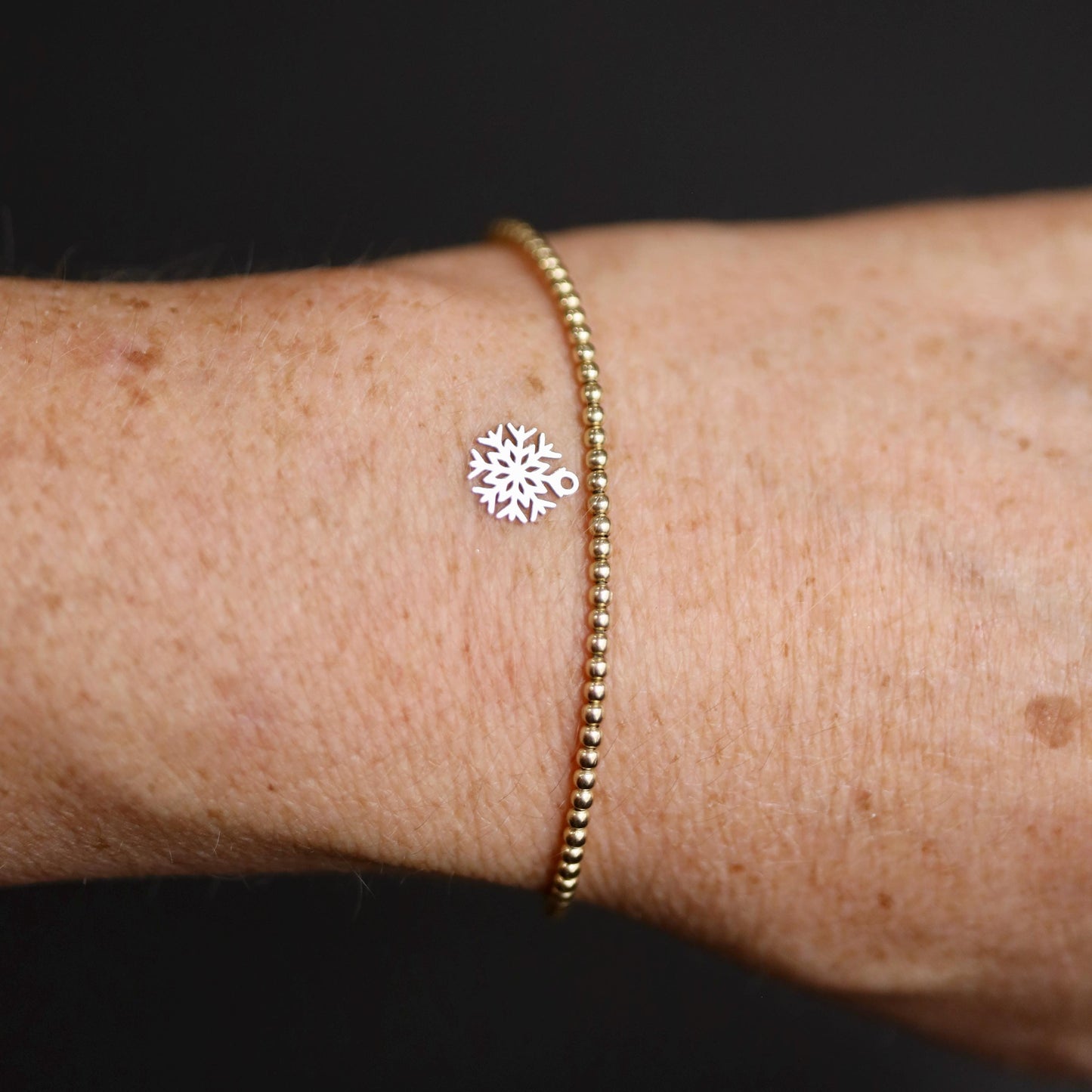 Sterling Silver Petite Snowflake #2 Dangle Charm Delicate Winter Jewelry Accent for Handmade Creations