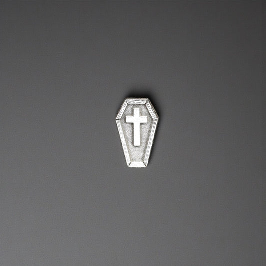 Sterling Silver Coffin Accent Charm • Solderable Embellishment • Halloween Jewelry Making • Gothic Horror Charm • Spooky Jewelry Supply