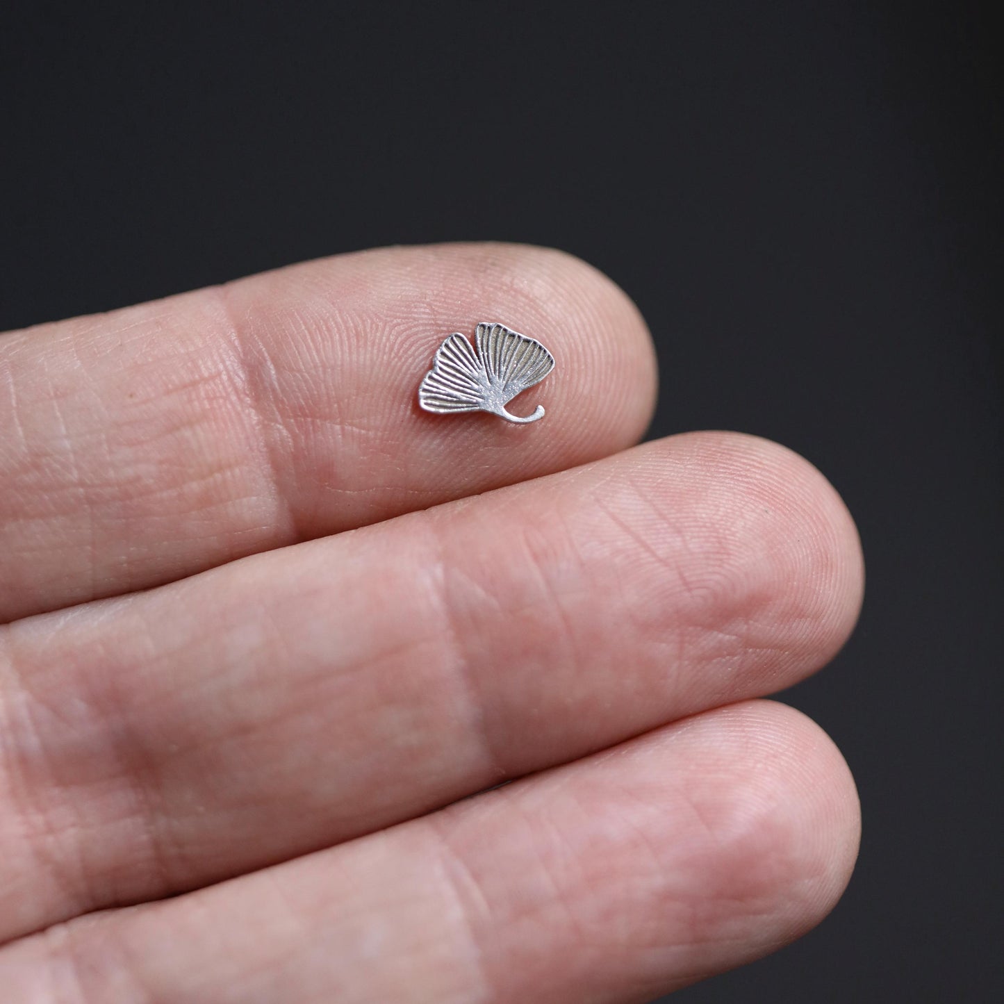 Sterling Silver Gingko Leaf Accent Charm • Botanical Jewelry Embellishment • Small Nature Solderable Component • Silver Leaf Charm