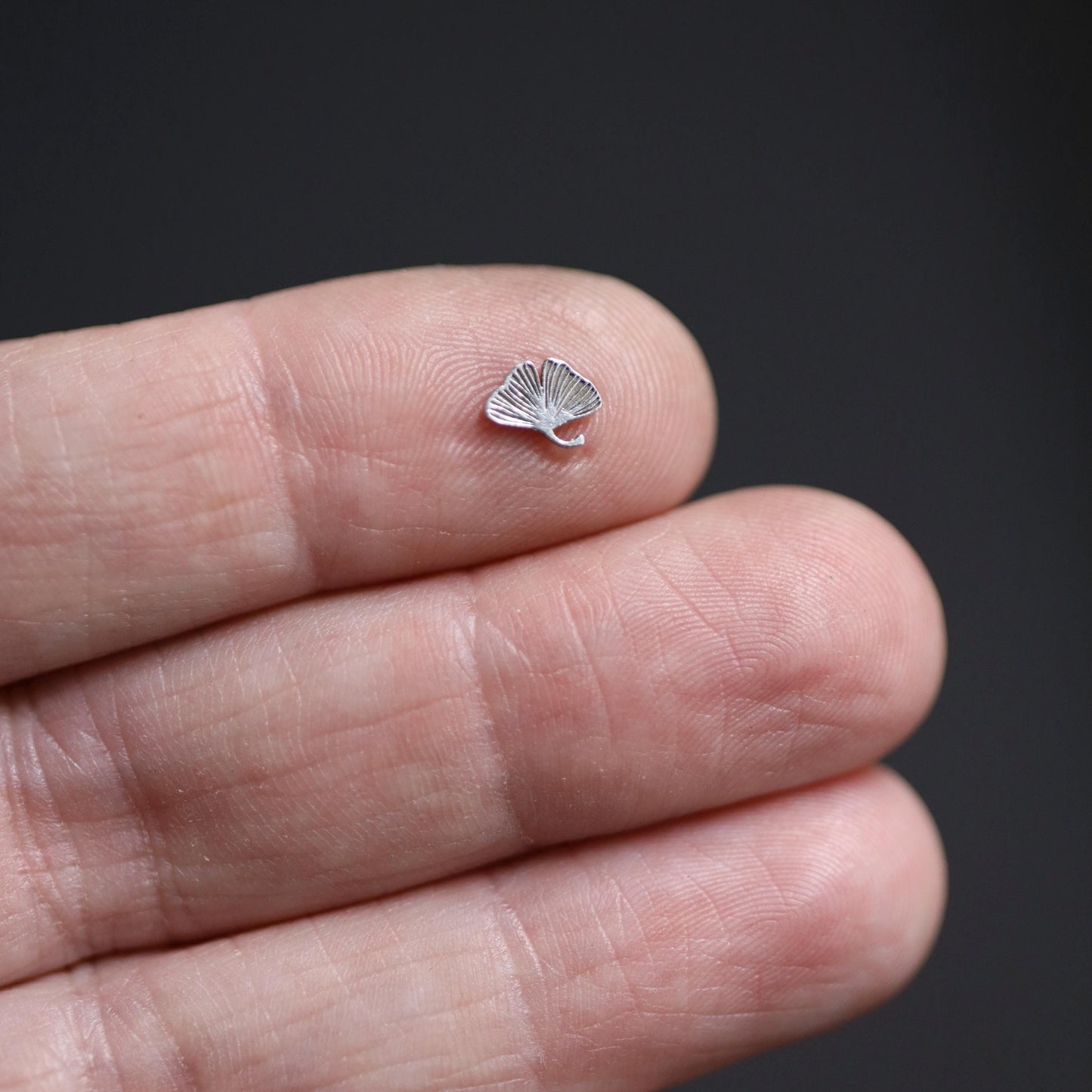 Sterling Silver Gingko Leaf Accent Charm • Botanical Jewelry Embellishment • Small Nature Solderable Component • Silver Leaf Charm