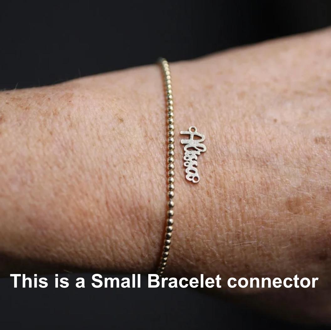 Love Font Custom Script Name or Word Charm Sterling Silver, Gold Filled, Rose Personalized Connector for Necklaces & Bracelets