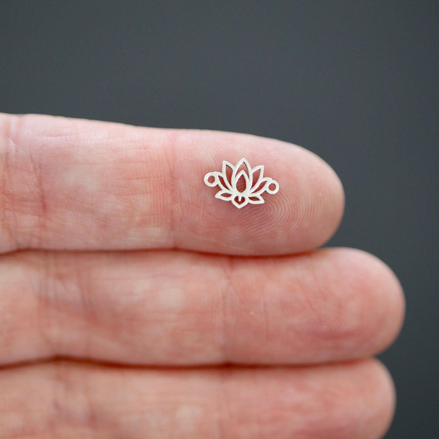 Lotus Flower Connector Charm Nature-Inspired Jewelry Link for Handmade Bracelets and Necklaces Sterling Silver or 14K Gold Filled