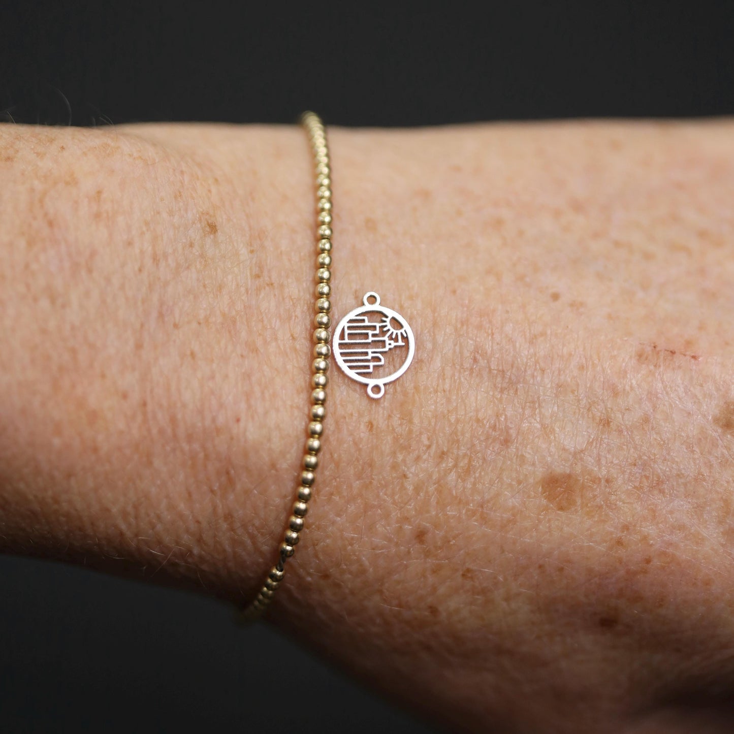 Cityscape Connector Charm Skyline Jewelry Link for Handmade Bracelets and Necklaces Sterling Silver or 14K Gold Filled