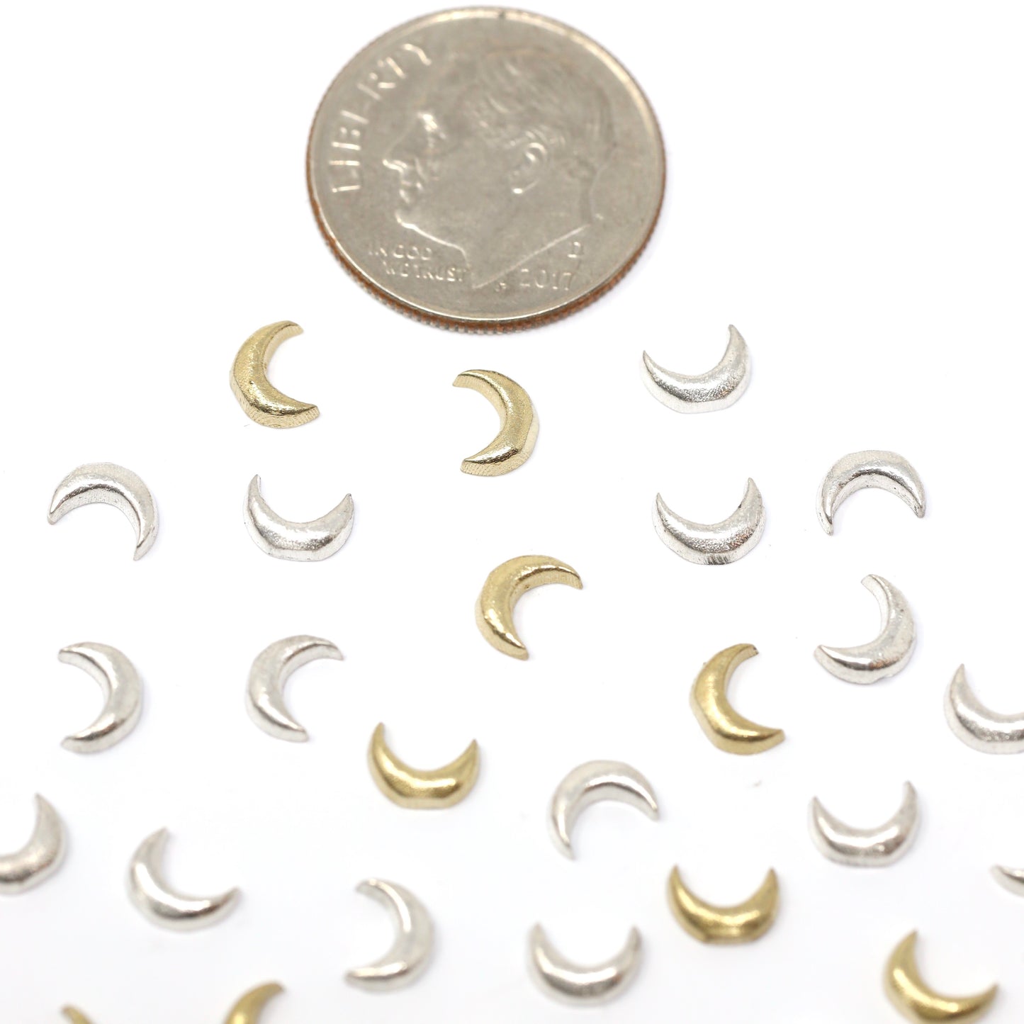 Tiny Crescent Moon Accent Charm Embellishments for Soldering or Jewelry Making