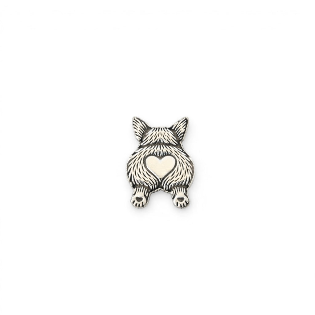 Corgi Butt Accent Charm Solderable Embellishment Dog Jewelry Components Sterling Silver Findings