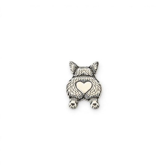 Corgi Butt Accent Charm Solderable Embellishment Dog Jewelry Components Sterling Silver Findings