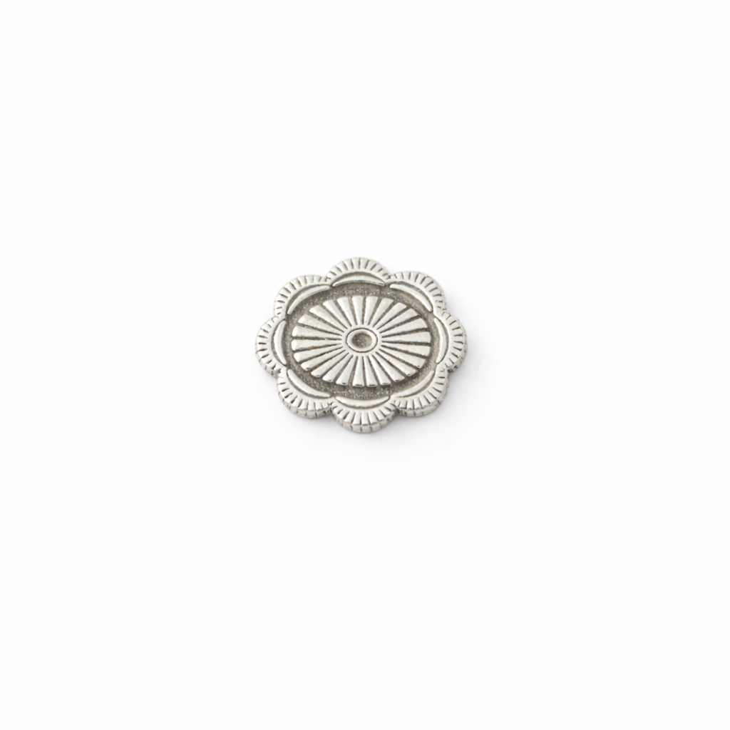Concho Charm Sterling Silver Solderable Jewelry Embellishment Western Accent Component