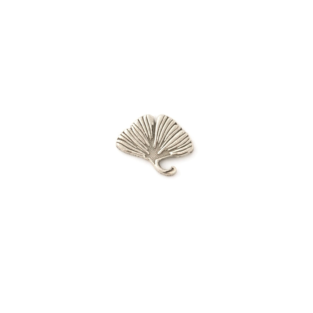 Gingko Leaf Accent Charm Solderable Jewelry Embellishment Botanical Accent Component Sterling Silver Findings