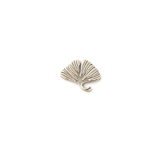 Gingko Leaf Accent Charm Solderable Jewelry Embellishment Botanical Accent Component Sterling Silver Findings