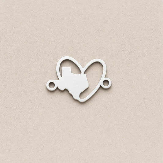 Texas Love Heart State Connector Charm  – 100% Net Profits Donated to Texas Flood Relief