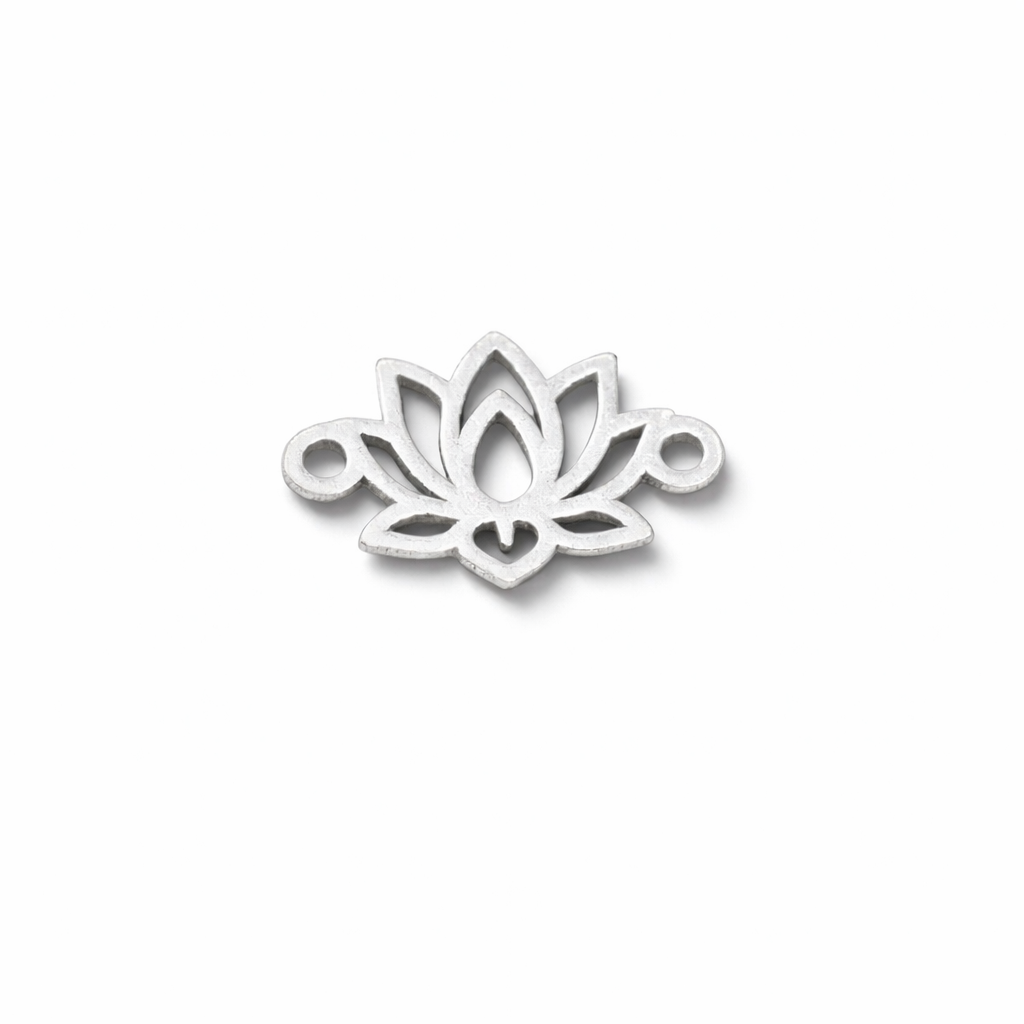 Lotus Flower Connector Charm  Nature-Inspired Jewelry Link  Sterling Silver or 14K Gold Filled Jewelry Findings