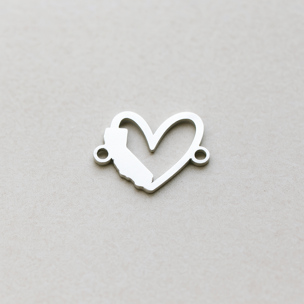 California Heart State Connector Charm