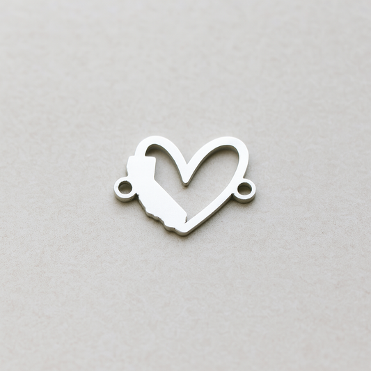 California Heart State Connector Charm