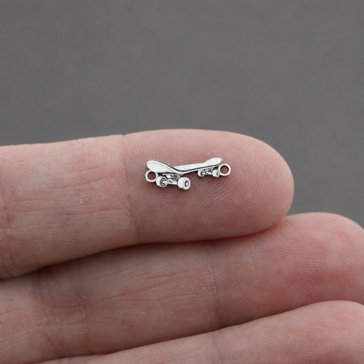 Skateboard Deck Connector Charm Sterling Silver Jewelry Findings