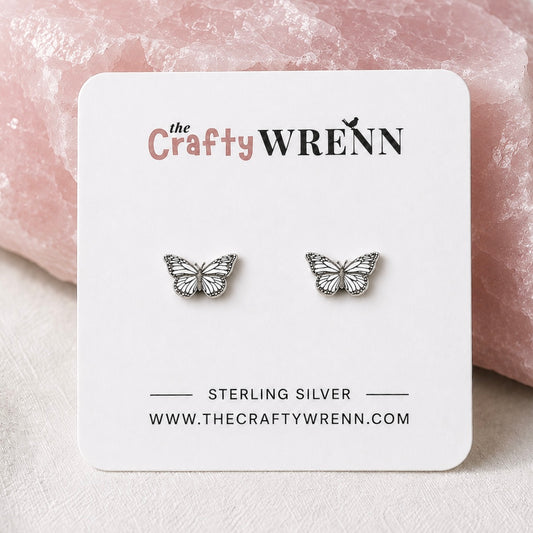 Butterfly Stud Earrings Sterling Silver