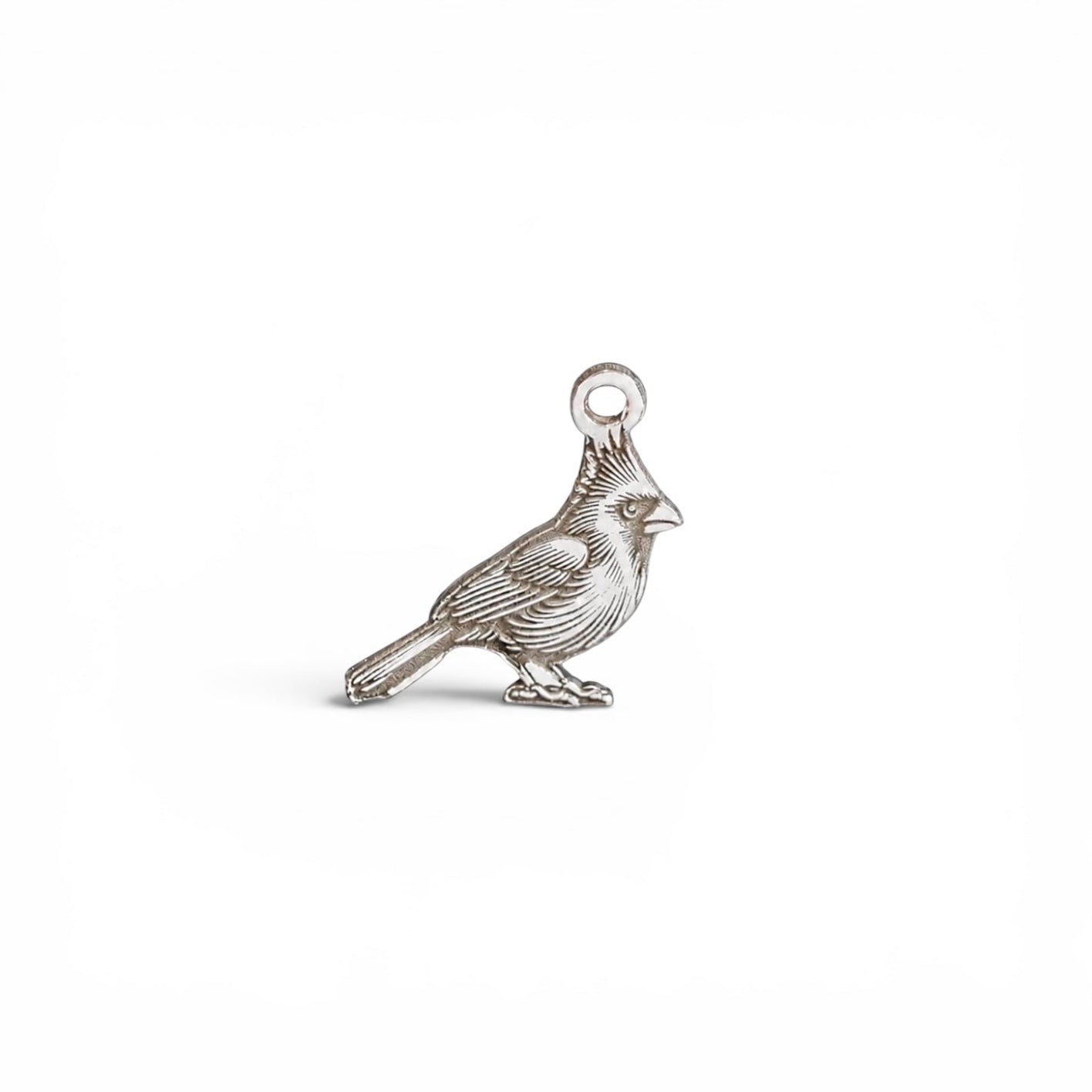 Cardinal Bird Dangle Charm Bird Charm Nature Jewelry Supply Sterling Silver Findings