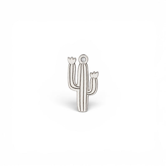 Saguaro Cactus Charm Desert Dangle Pendant Southwestern Jewelry Supplies Sterling Silver Findings