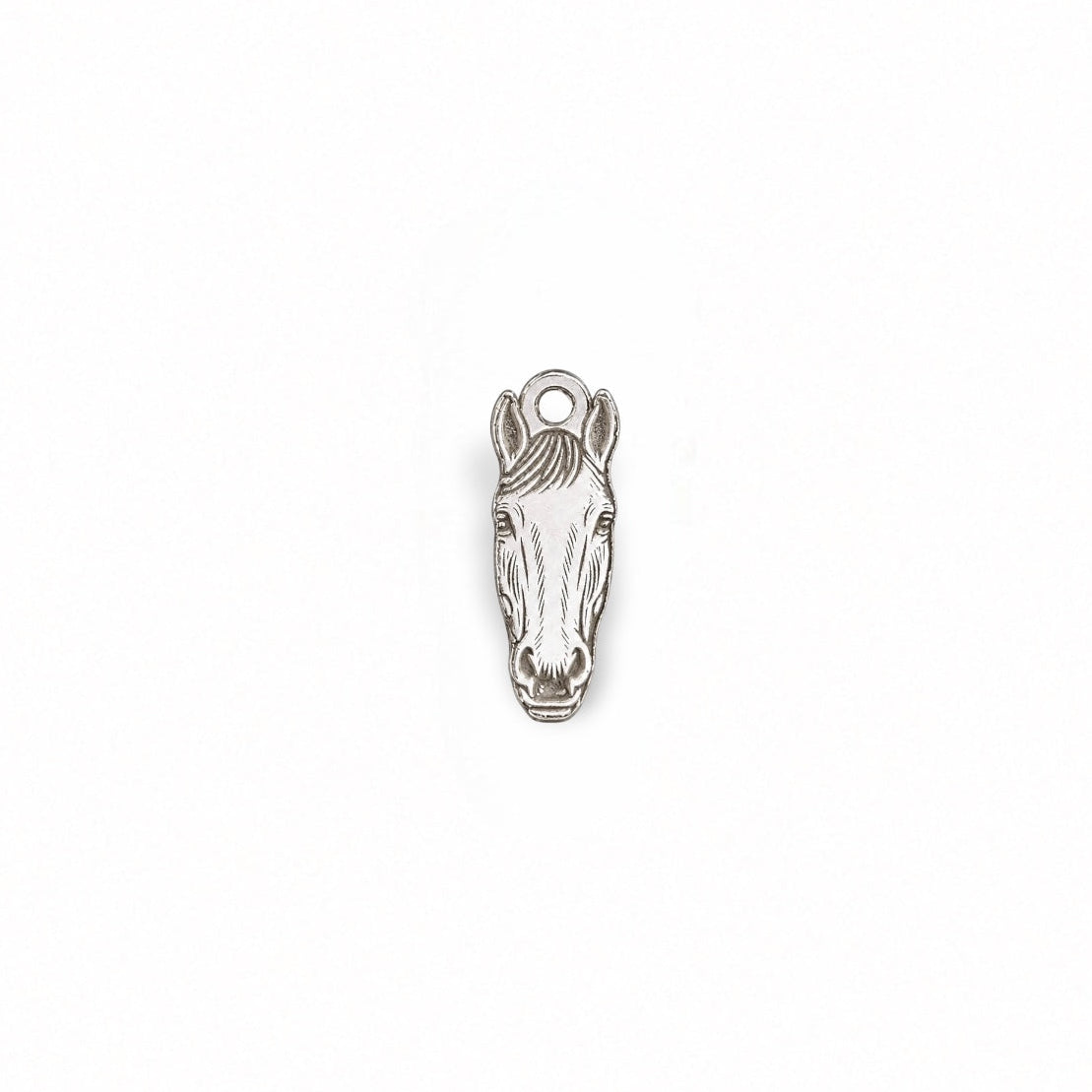 Horse Face Dangle Charm Equestrian Jewelry Supply Farm Animal Charm Sterling Silver Findings