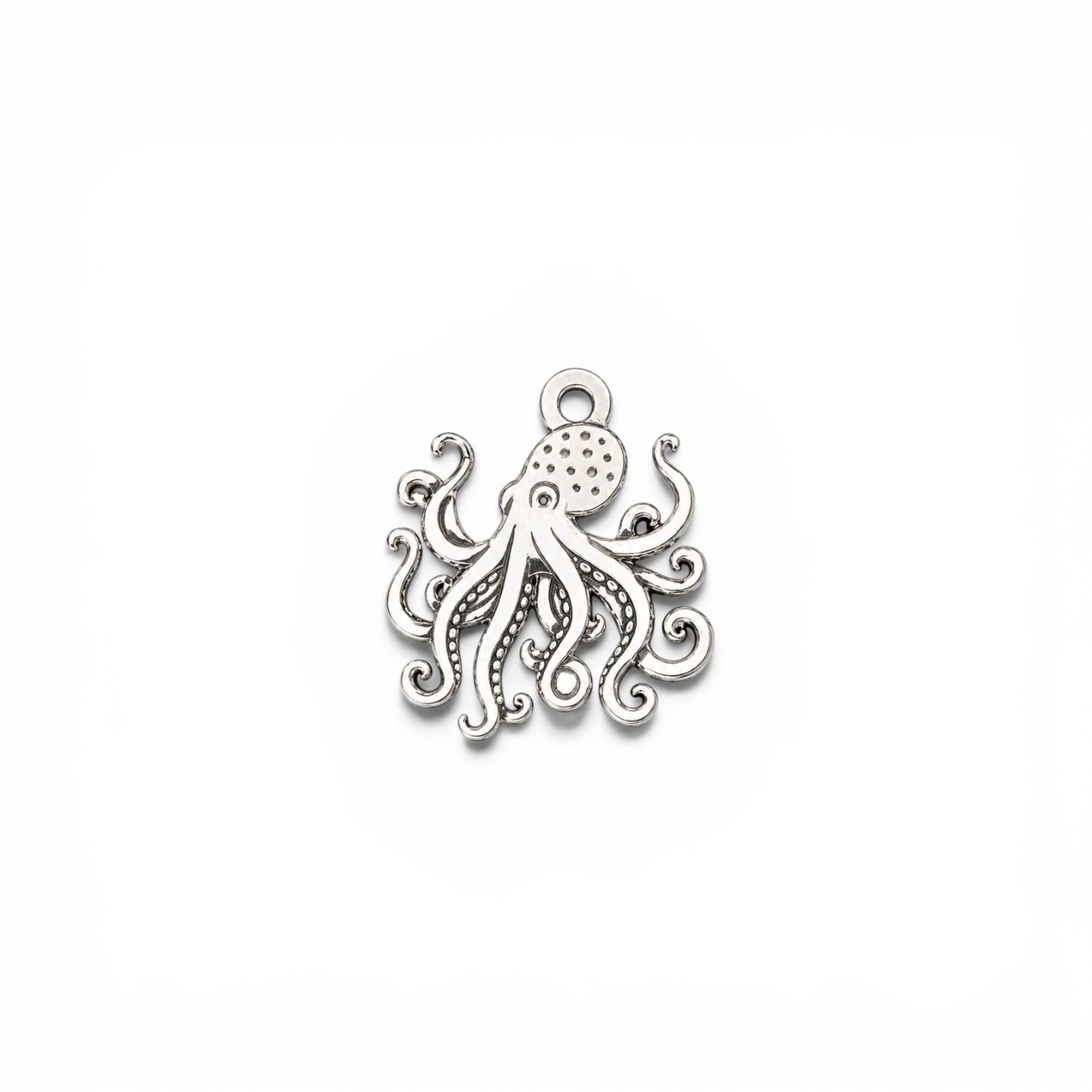 Octopus Dangle Charm Sterling Silver Coastal Sea Life Nautical Jewelry Findings